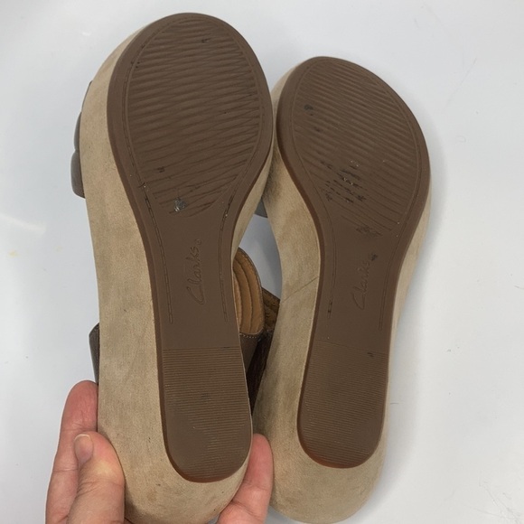 Clarks Hazelle Alba wedge Sandals bronze size 9.5 - Picture 9 of 11